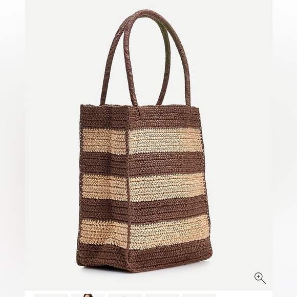 J.Crew NWOT straw shopper tote in stripe Top Rated AZ139 - Picture 8 of 8